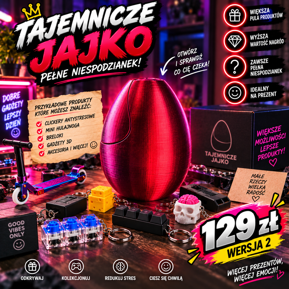Tajemnicze Jajko 129 zł - niespodzianka QLIC