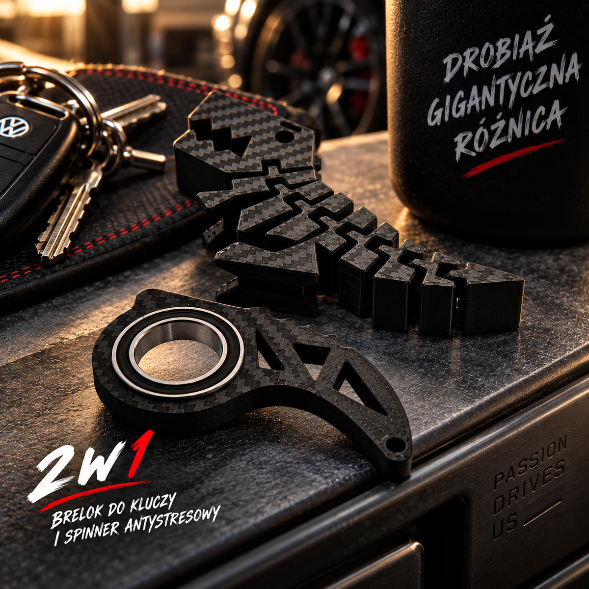 Flexi T-Rex Carbon – zabawka na brelok