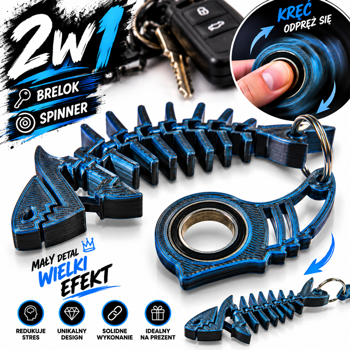 KeySpinner Rybka Storm Shadow – brelok spinner