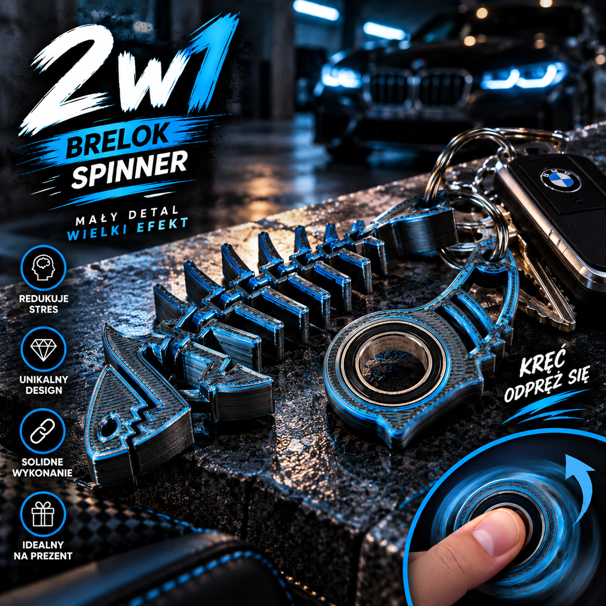 KeySpinner Rybka Storm Shadow – brelok spinner