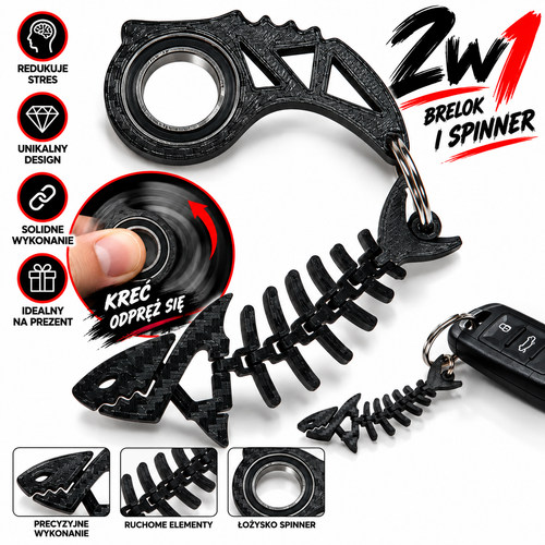 KeySpinner Rybka Carbon – brelok spinner