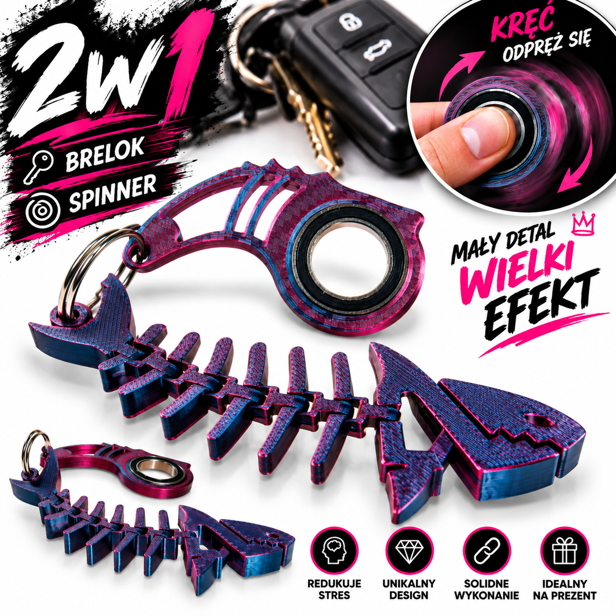 KeySpinner Rybka Midnight – brelok spinner
