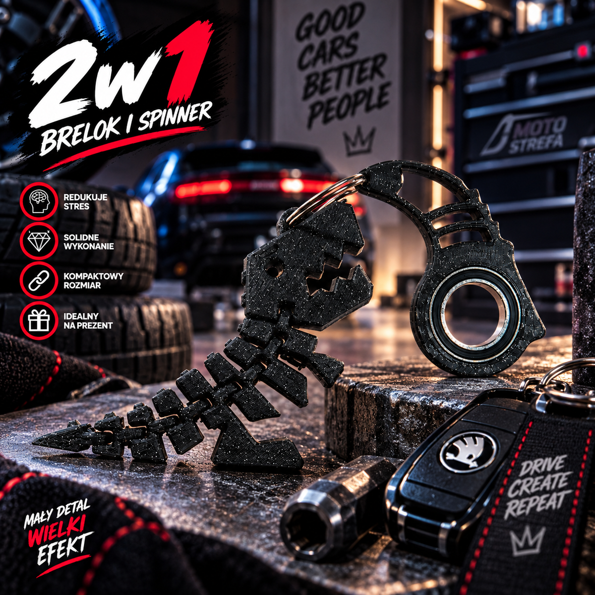 Flexi T-Rex Twinkling Black – zabawka na brelok