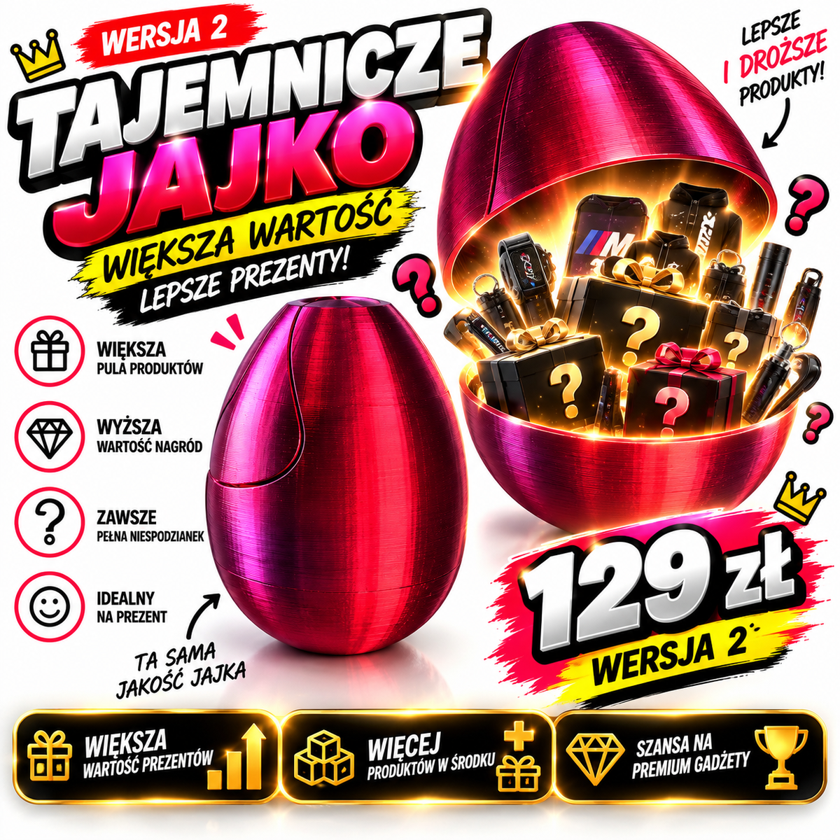 Tajemnicze Jajko 129 zł - niespodzianka QLIC