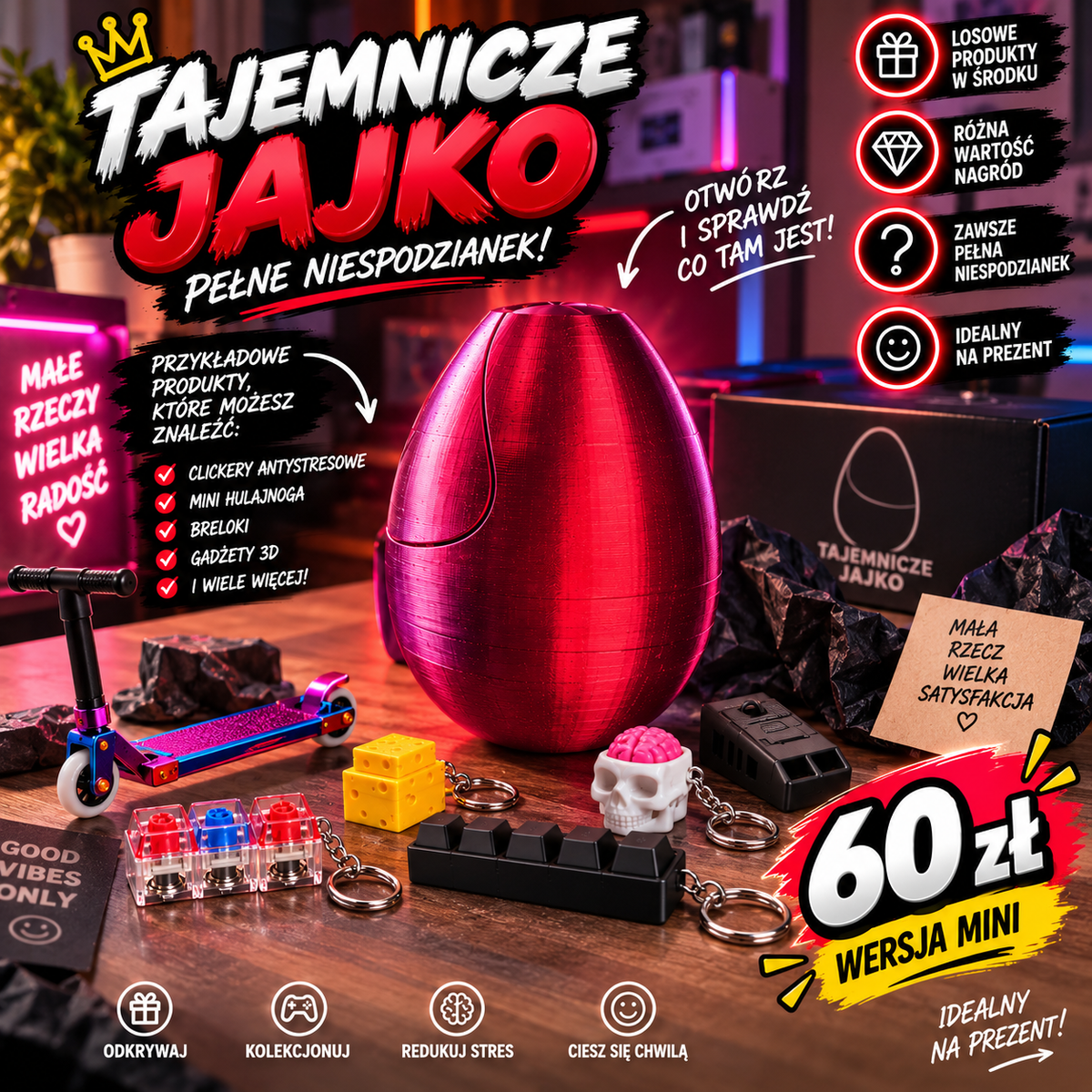 Tajemnicze Jajko Mini 60 zł - niespodzianka QLIC