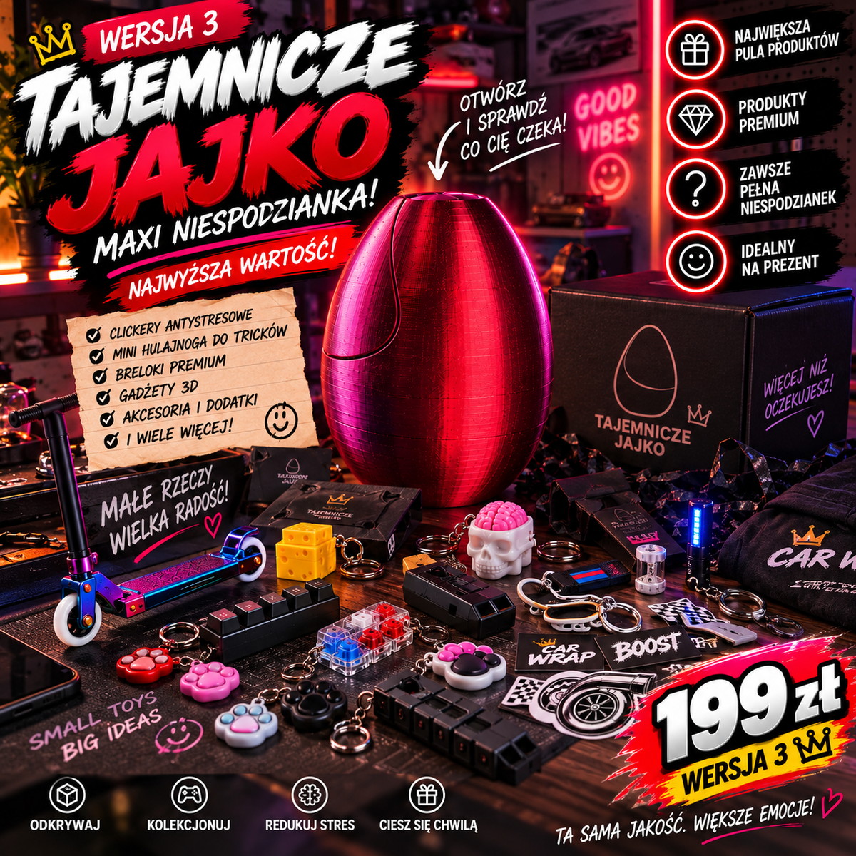 Tajemnicze Jajko 199 zł MAXI - niespodzianka QLIC
