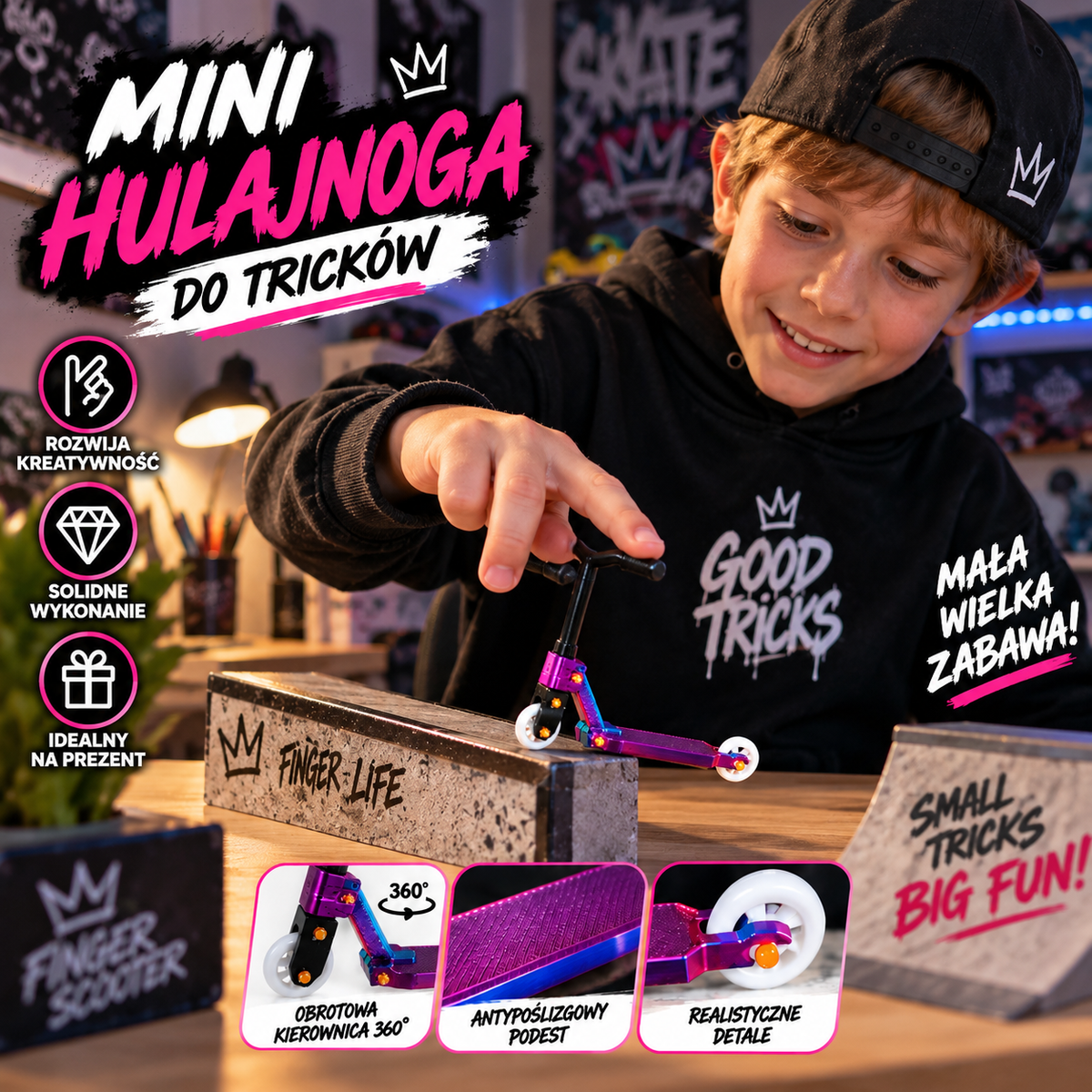 Mini Hulajnoga Finger Scooter do tricków