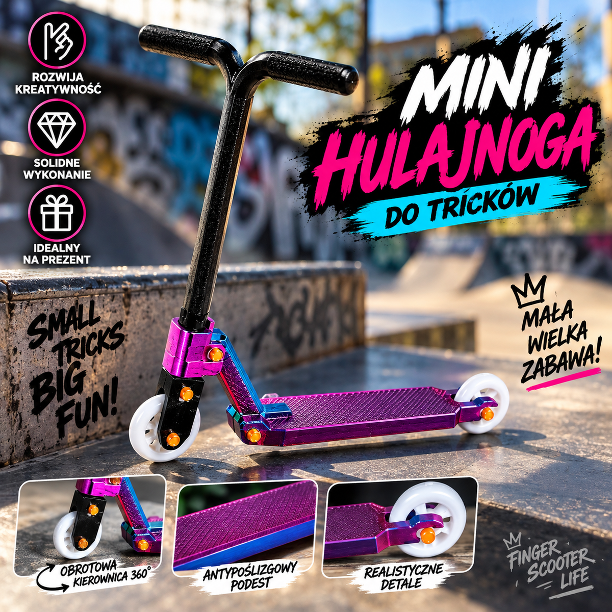 Mini Hulajnoga Finger Scooter do tricków
